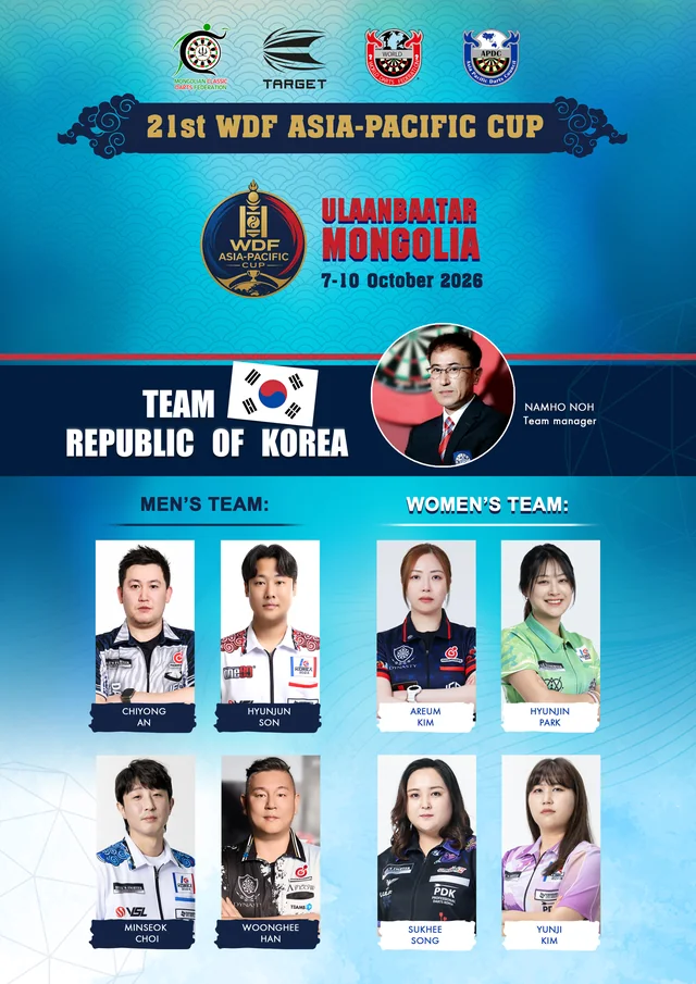 Republic of Korea delegation poster for the 2026 WDF Asia-Pacific Cup