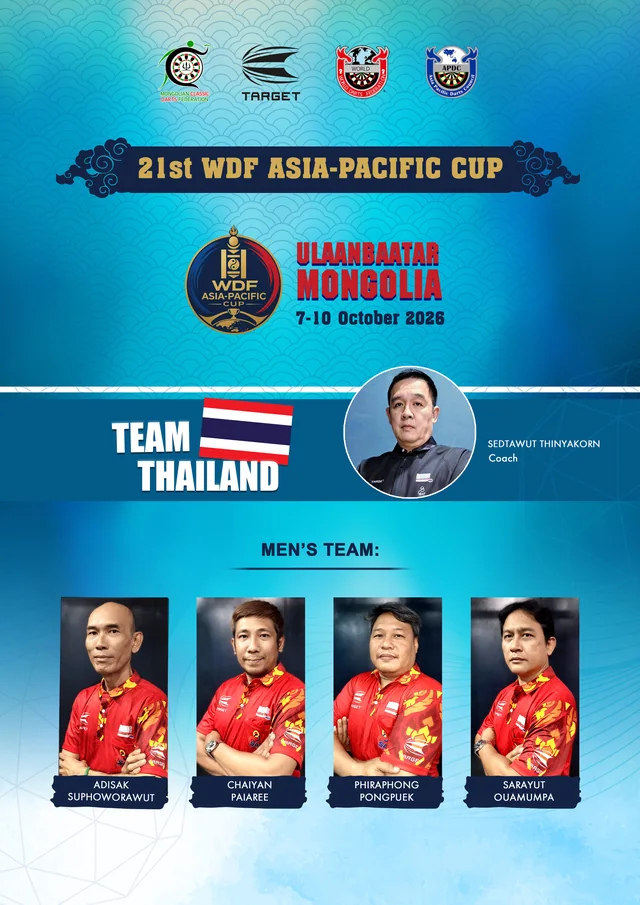 Thailand delegation poster for the 2026 WDF Asia-Pacific Cup